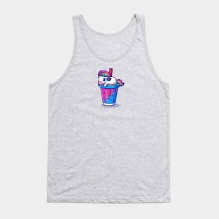 Cute Unicorn Boba Milk Tea Cartoon Tank Top